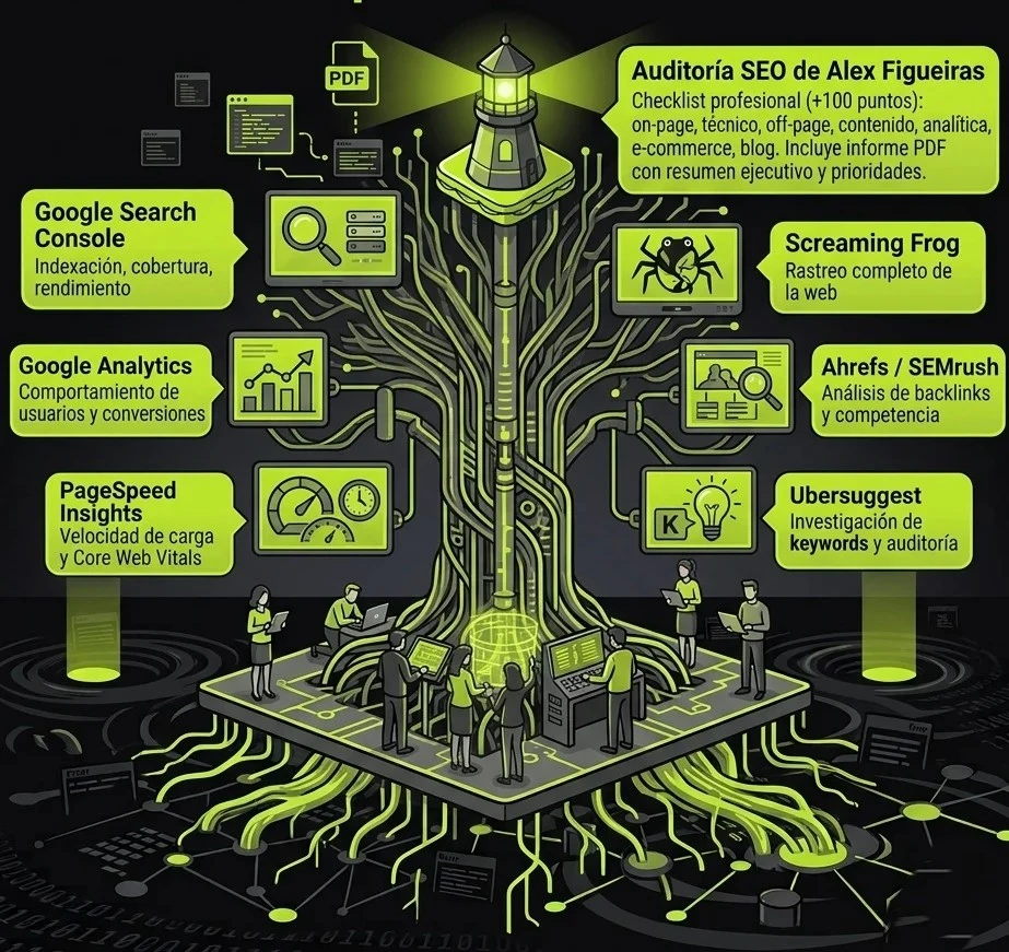 Guía de herramientas para auditoría SEO: desde Google Search Console hasta la auditoría profesional de Alex Figueiras