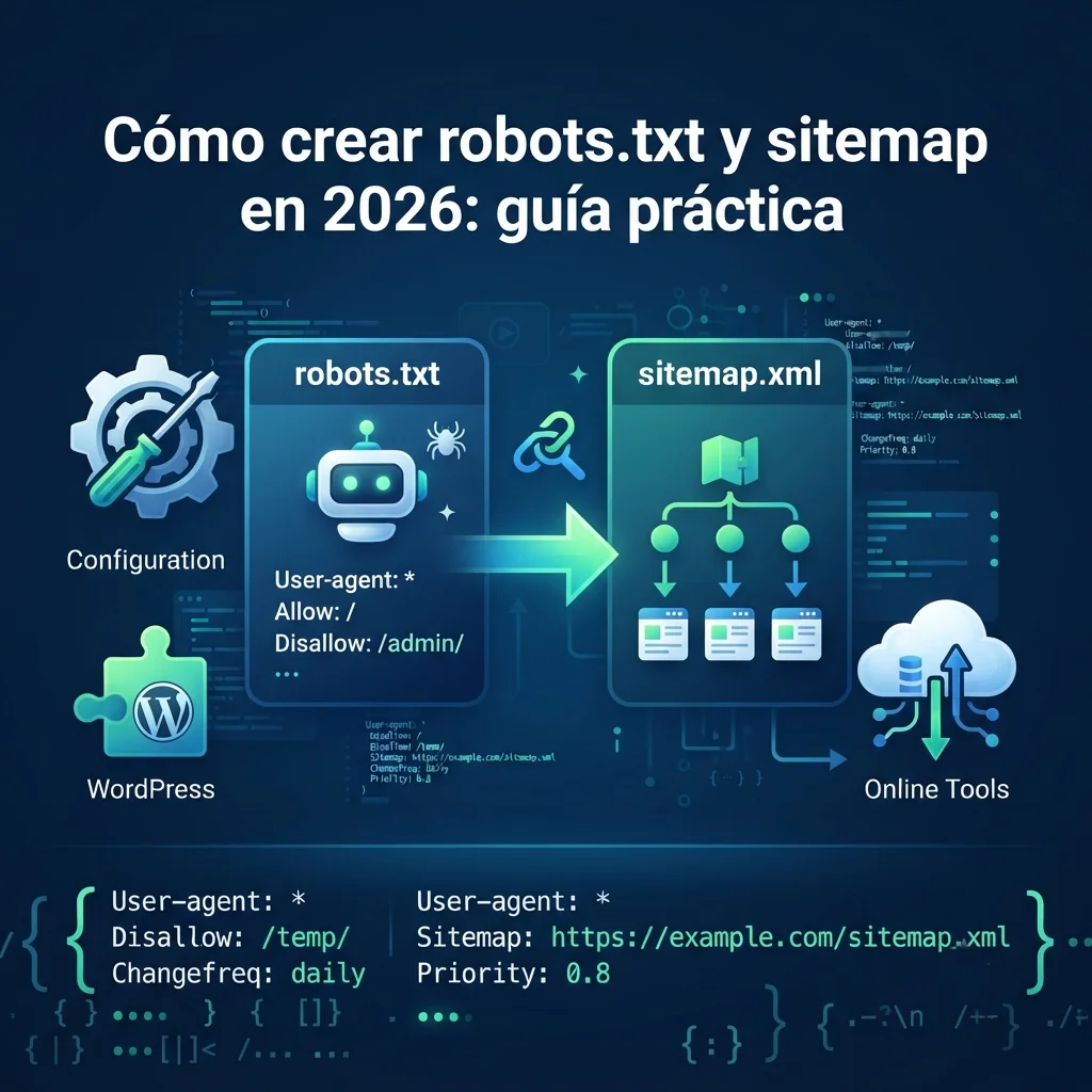 Guía para crear robots.txt y sitemap.xml en 2026: configuración técnica para SEO y optimización de rastreo
