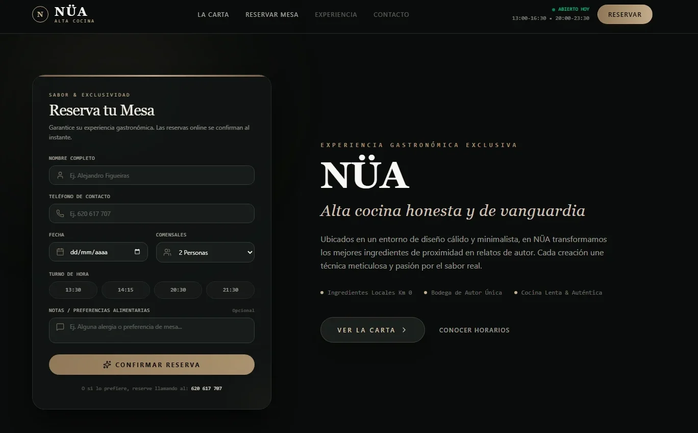 Restaurante NUA - Alta cocina
