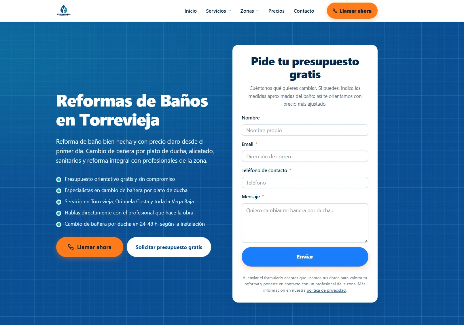 Reformas de baño en Torrevieja — caso de éxito Rank & Rent