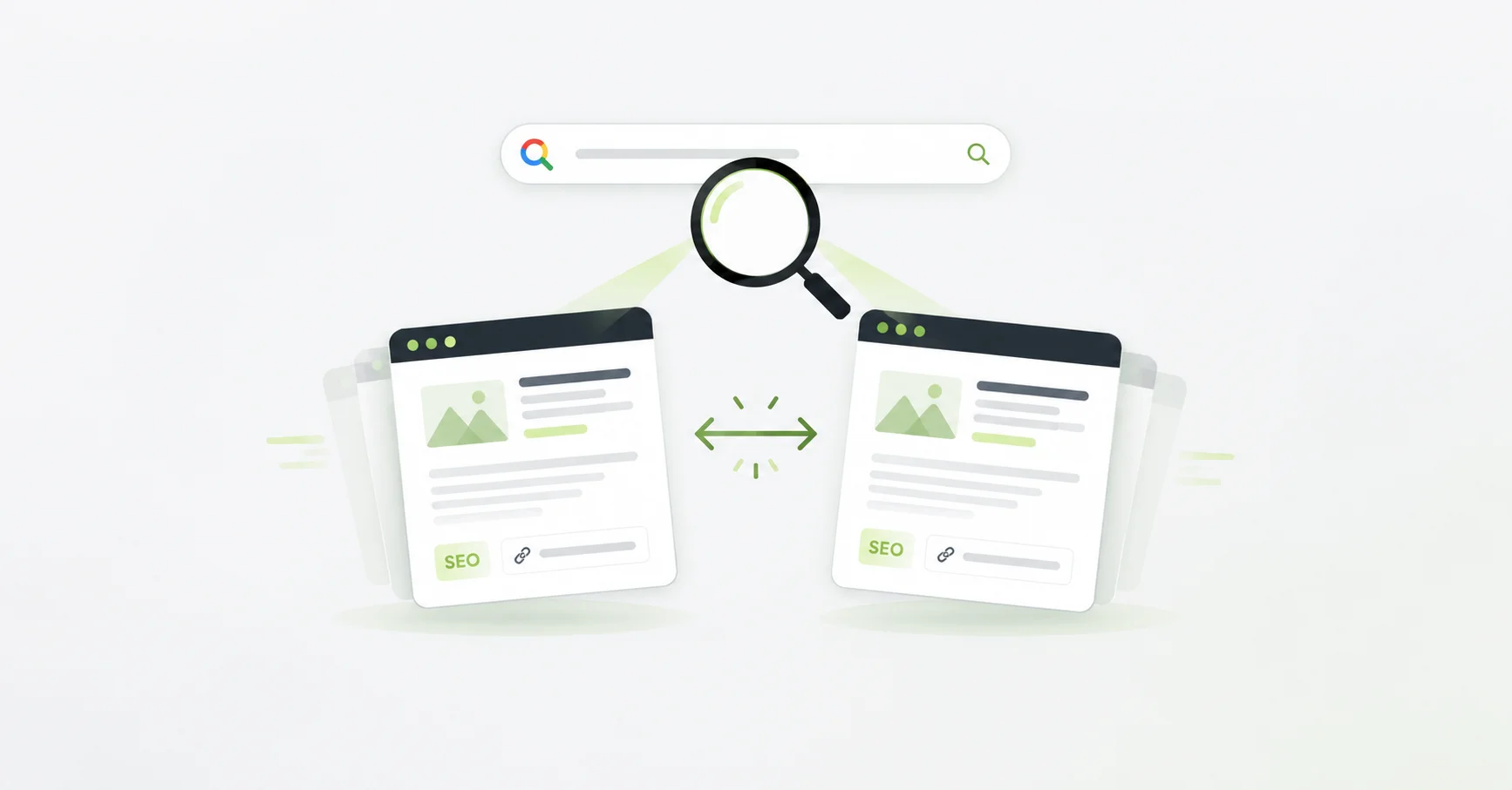 SEO cannibalization: several web pages competing for the same search on Google