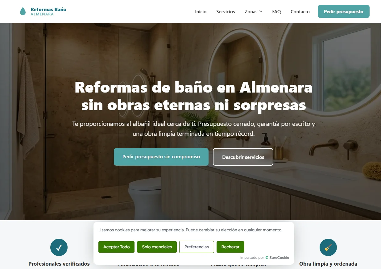 Bathroom renovation in Almenara — Rank & Rent case study